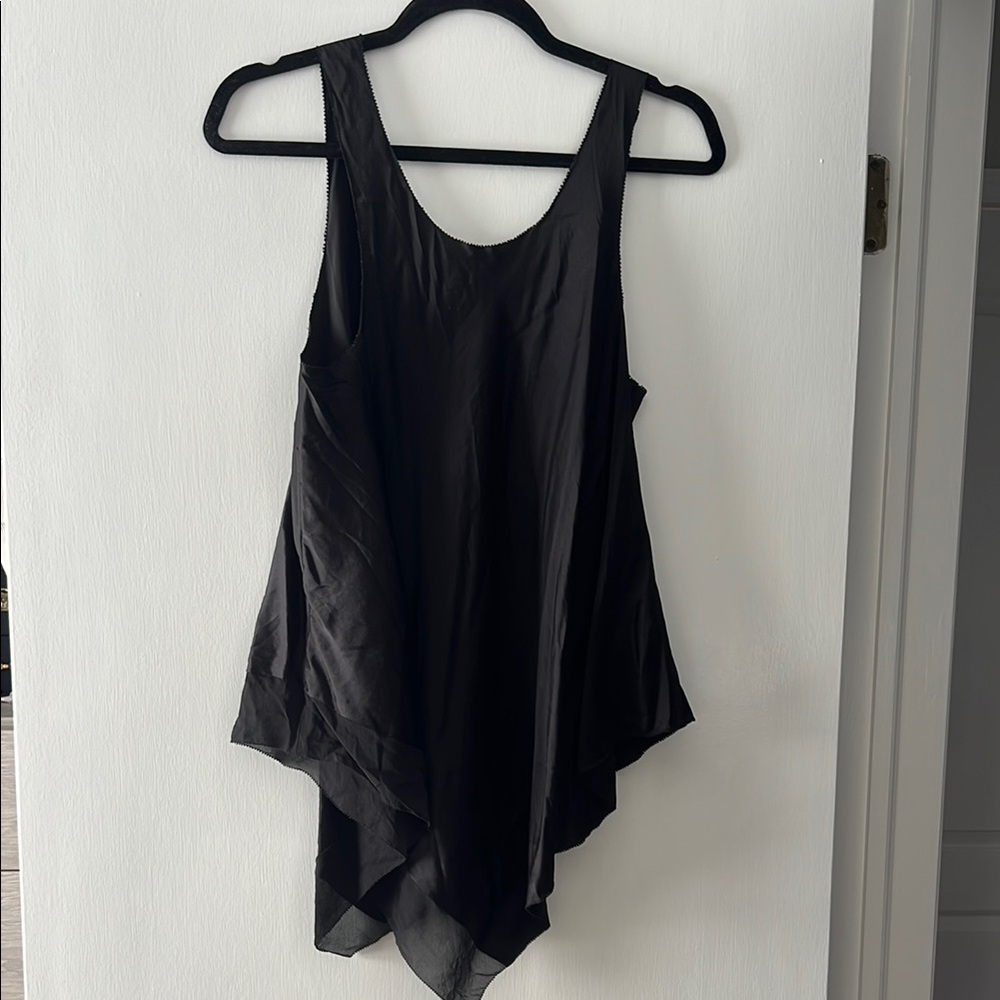 Eileen Fisher Black Sleeveless Silk Blouse